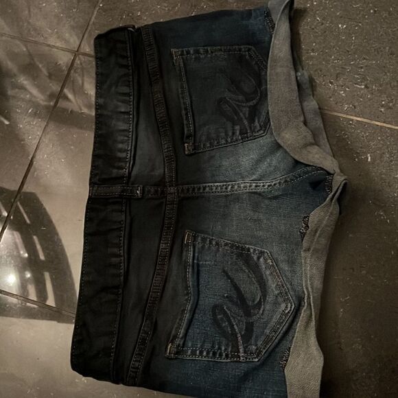 Size 2 Black Ombre Dipped Express Jean Shorts - Picture 4 of 6